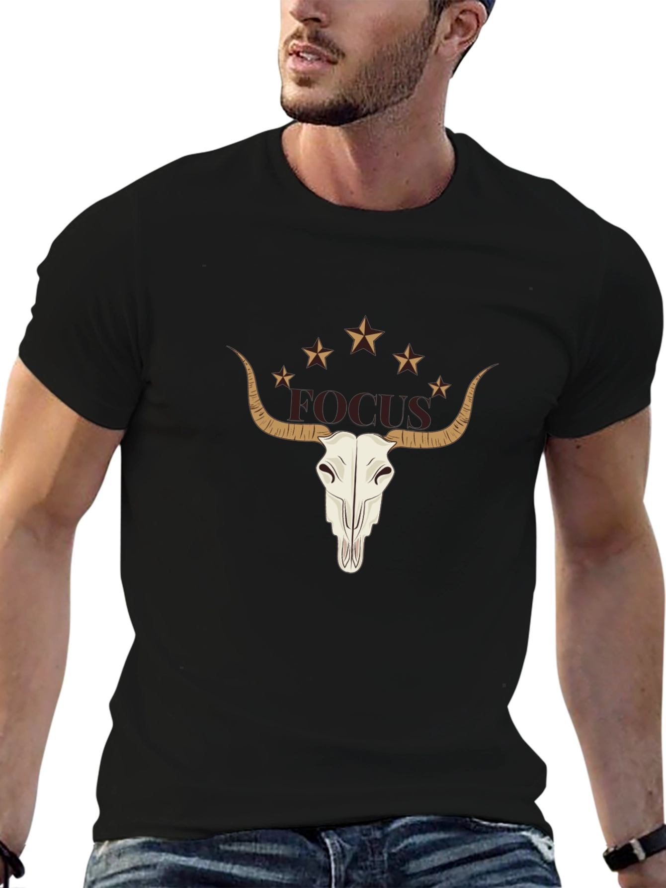 Focus Bull Skull Graphic Tee
