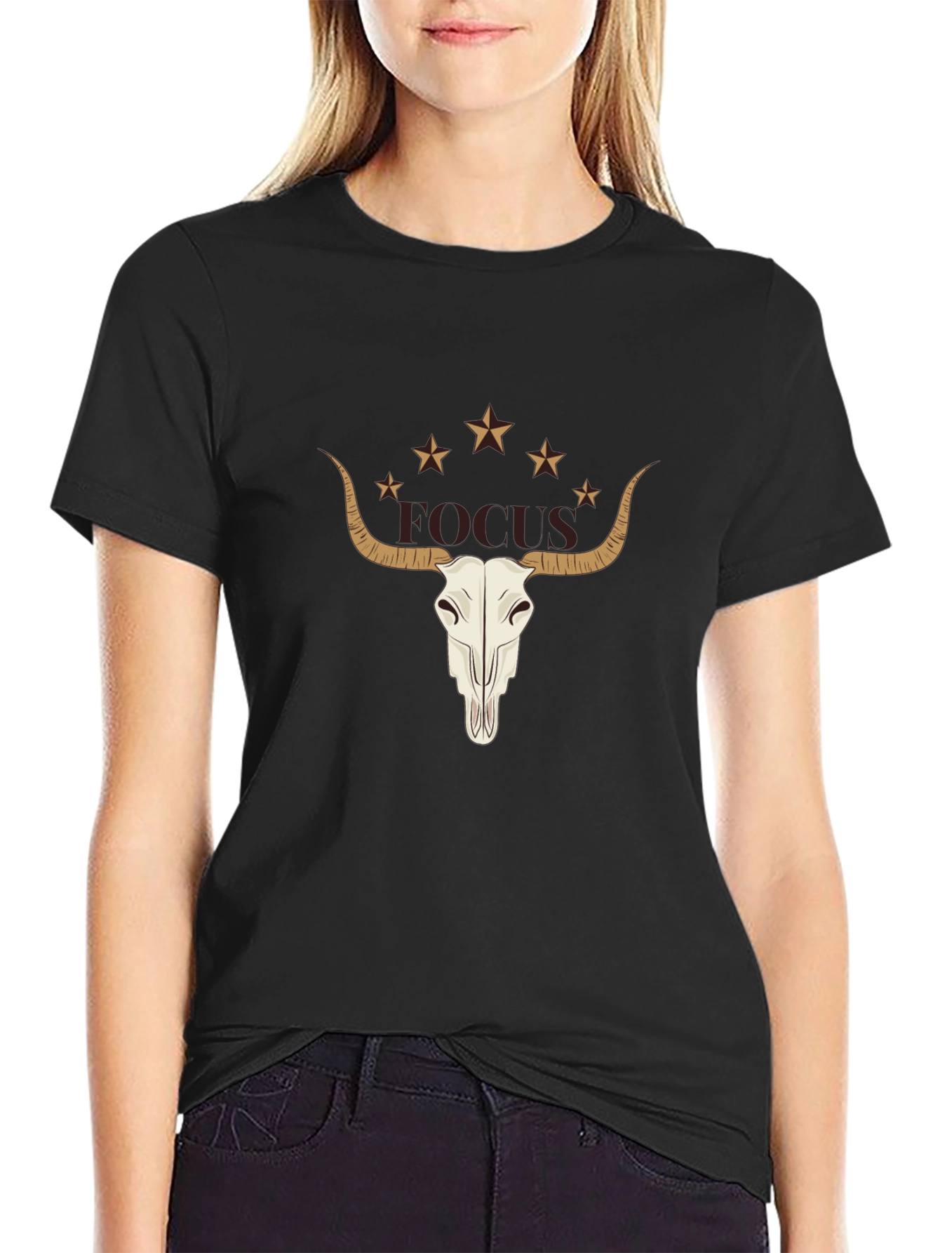 Focus Bull Skull Graphic Tee