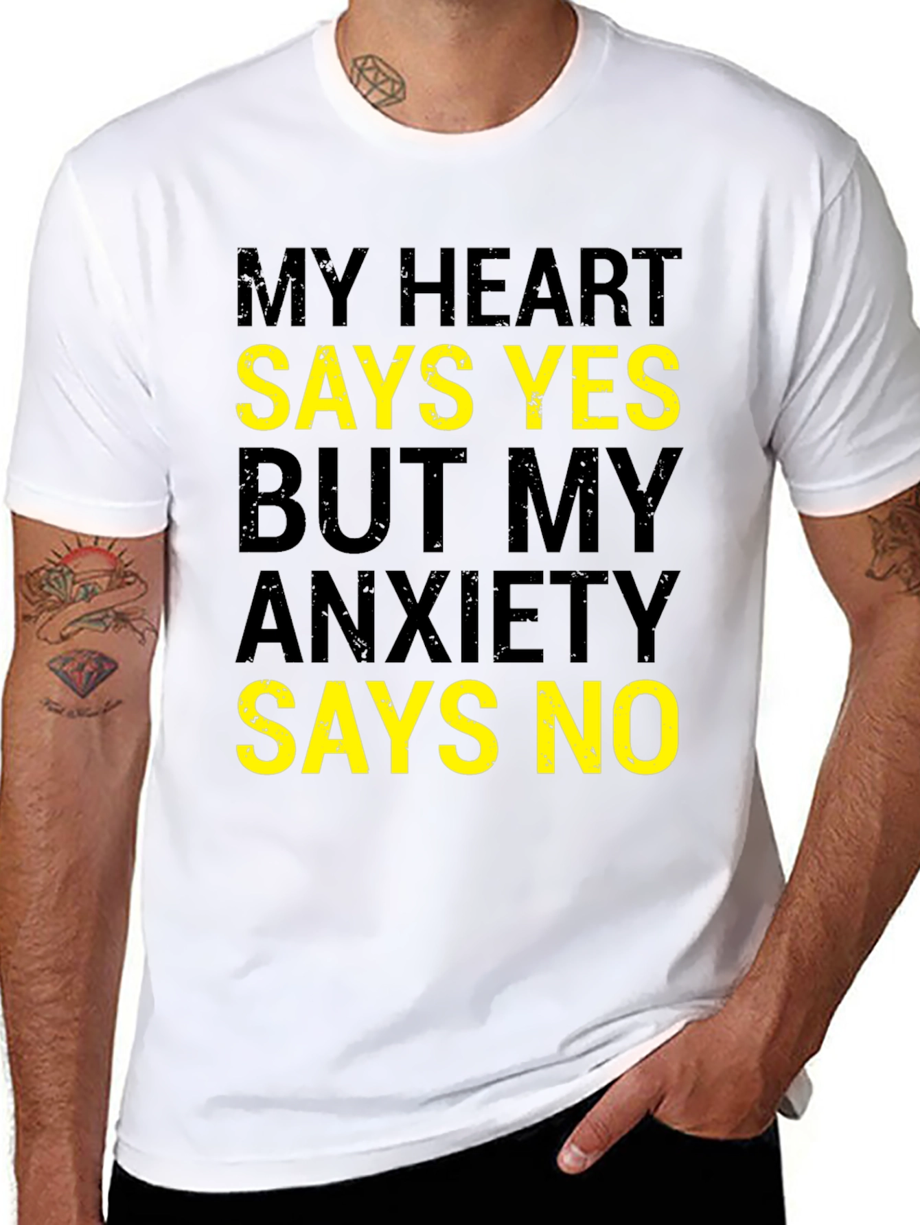 My Heart Says Yes Funny Anxiety T-Shirt