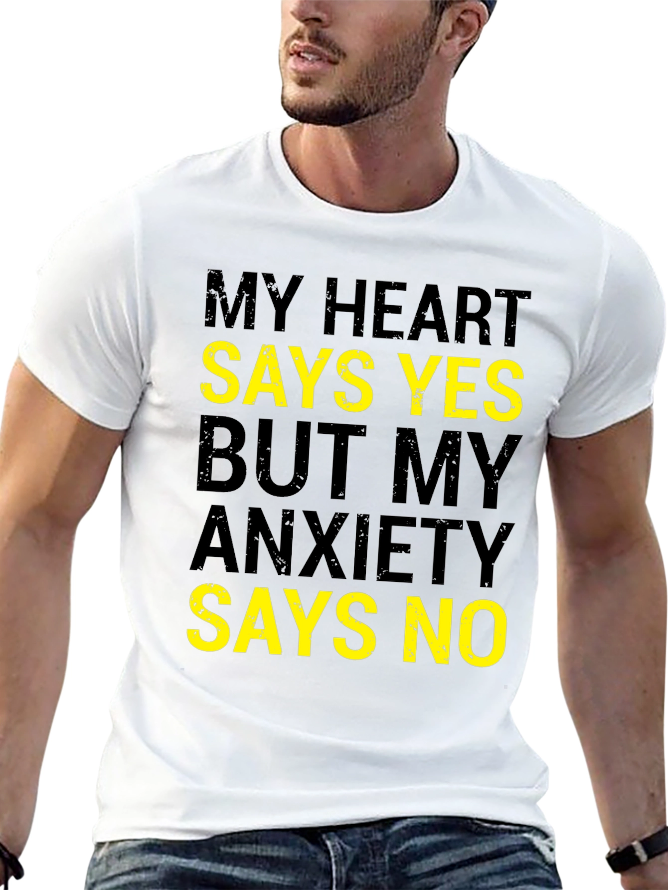 My Heart Says Yes Funny Anxiety T-Shirt