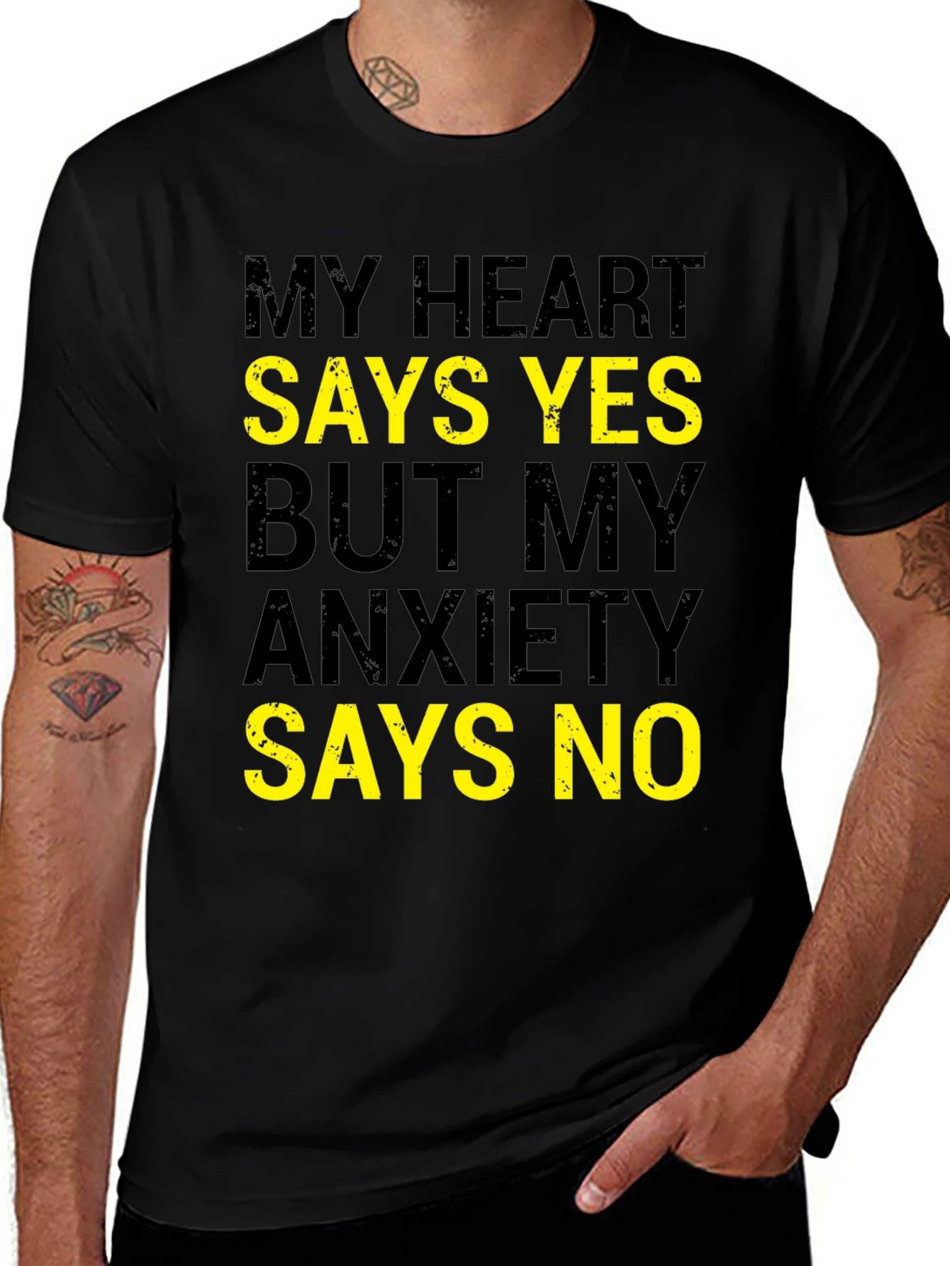My Heart Says Yes Funny Anxiety T-Shirt