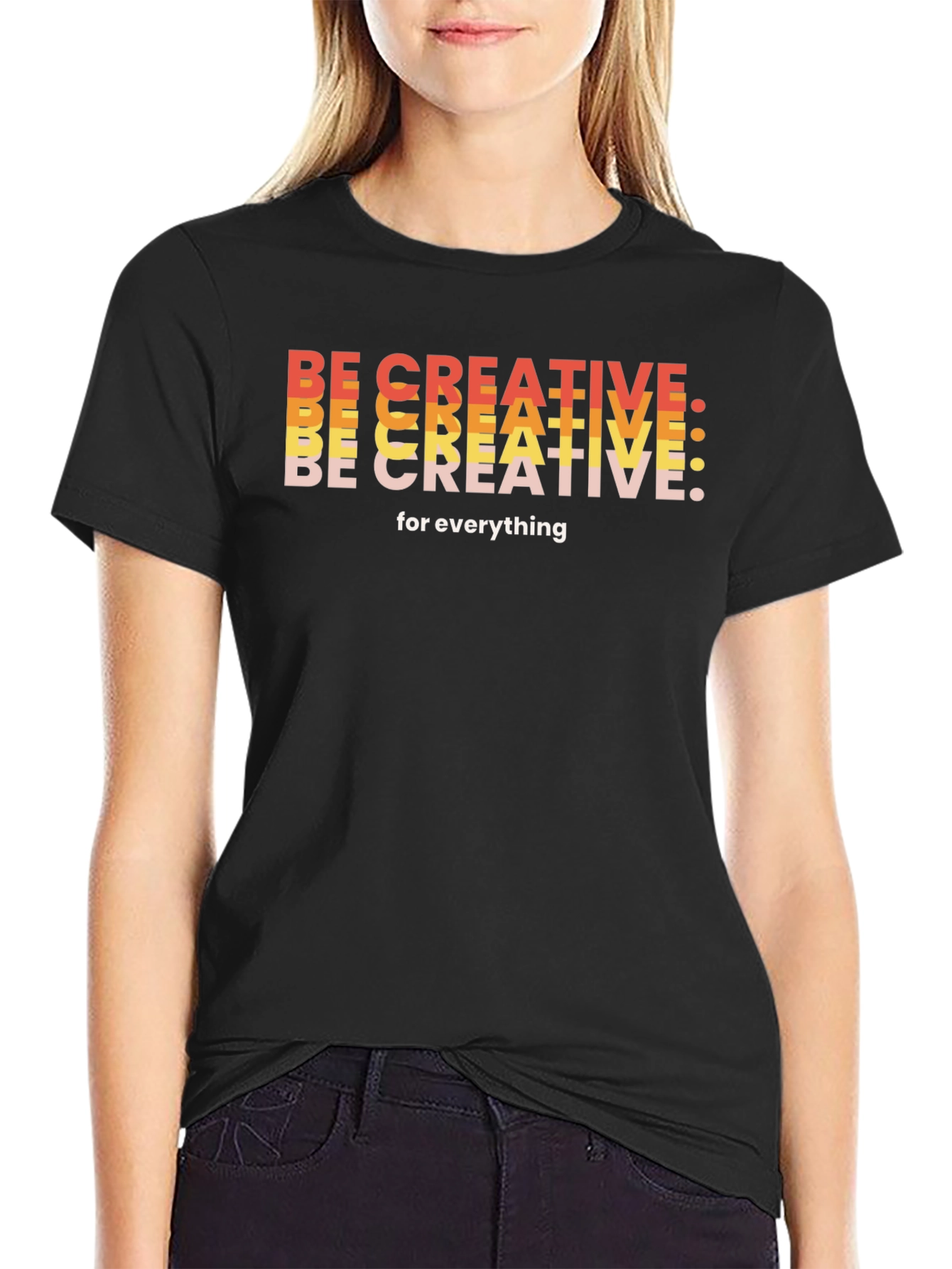 Be Creative Graphic Tee - Black Short Sleeve T-Shirt