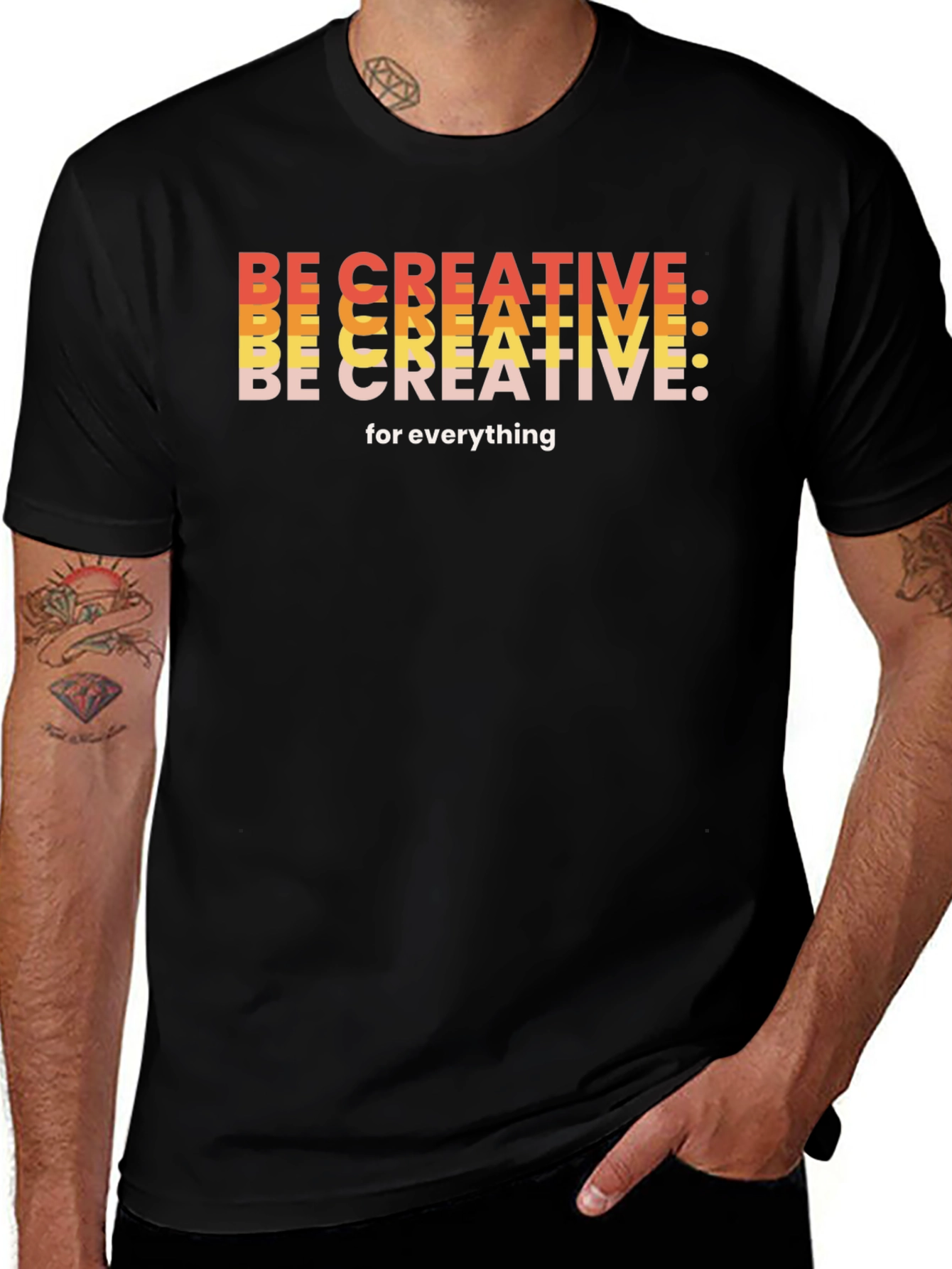 Be Creative Graphic Tee - Black Short Sleeve T-Shirt