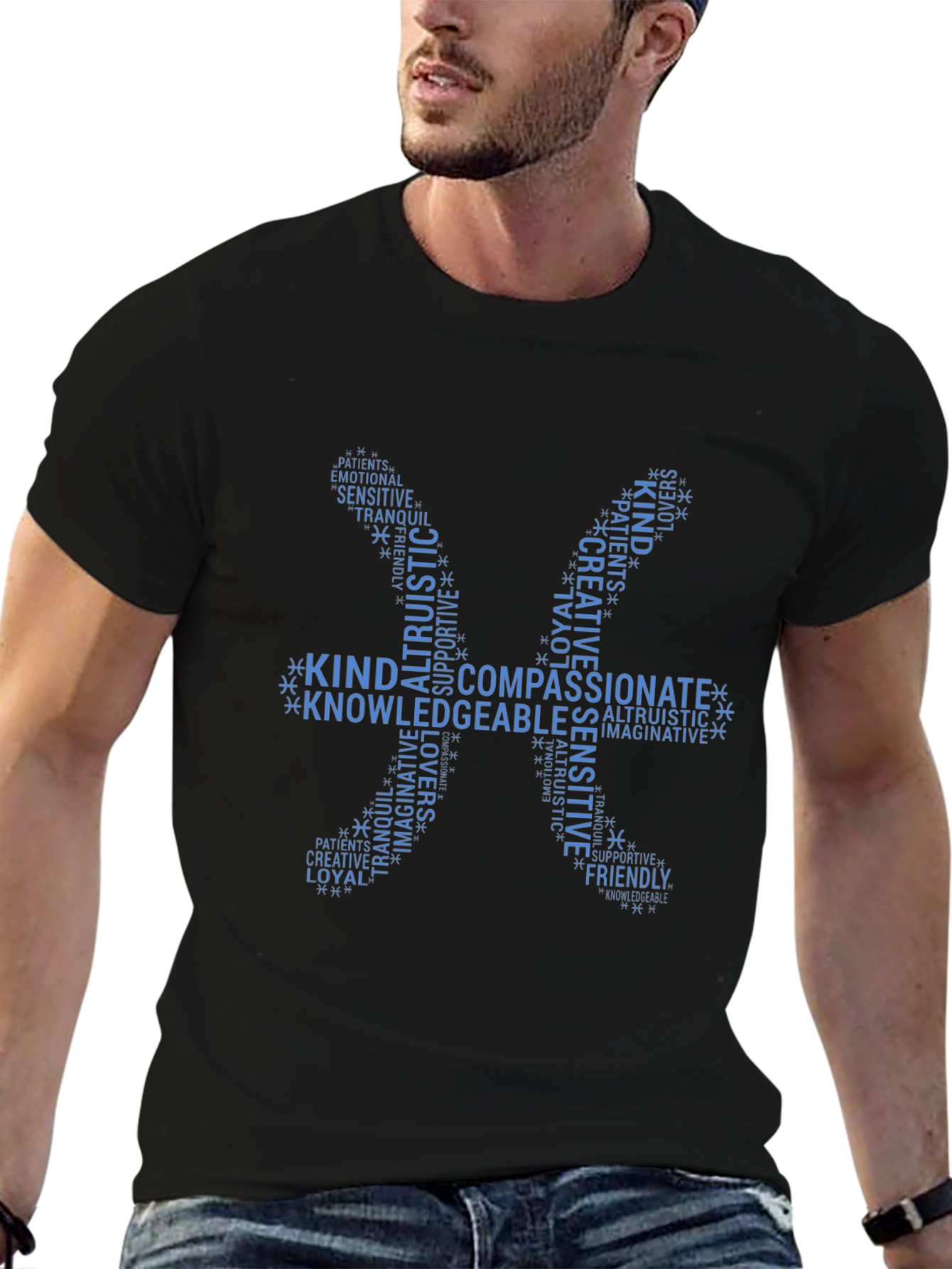 Pisces Zodiac Qualities Black T-Shirt