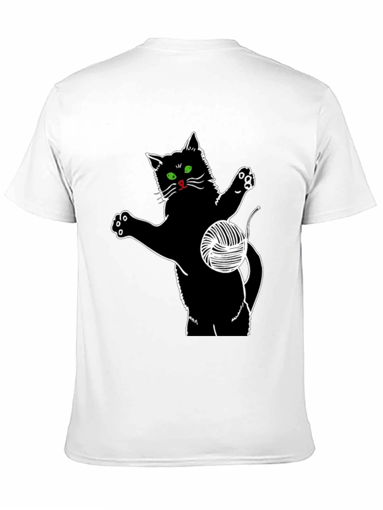 Black Cat T-Shirt with Yarn Ball Graphic