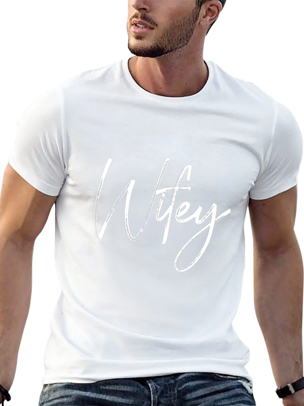 Wifey Graphic Tee - Black Crewneck T-Shirt