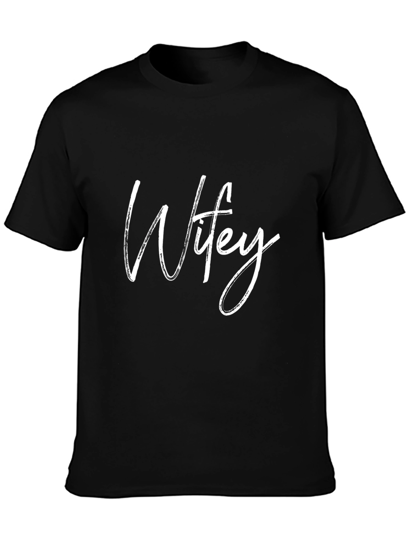 Wifey Graphic Tee - Black Crewneck T-Shirt