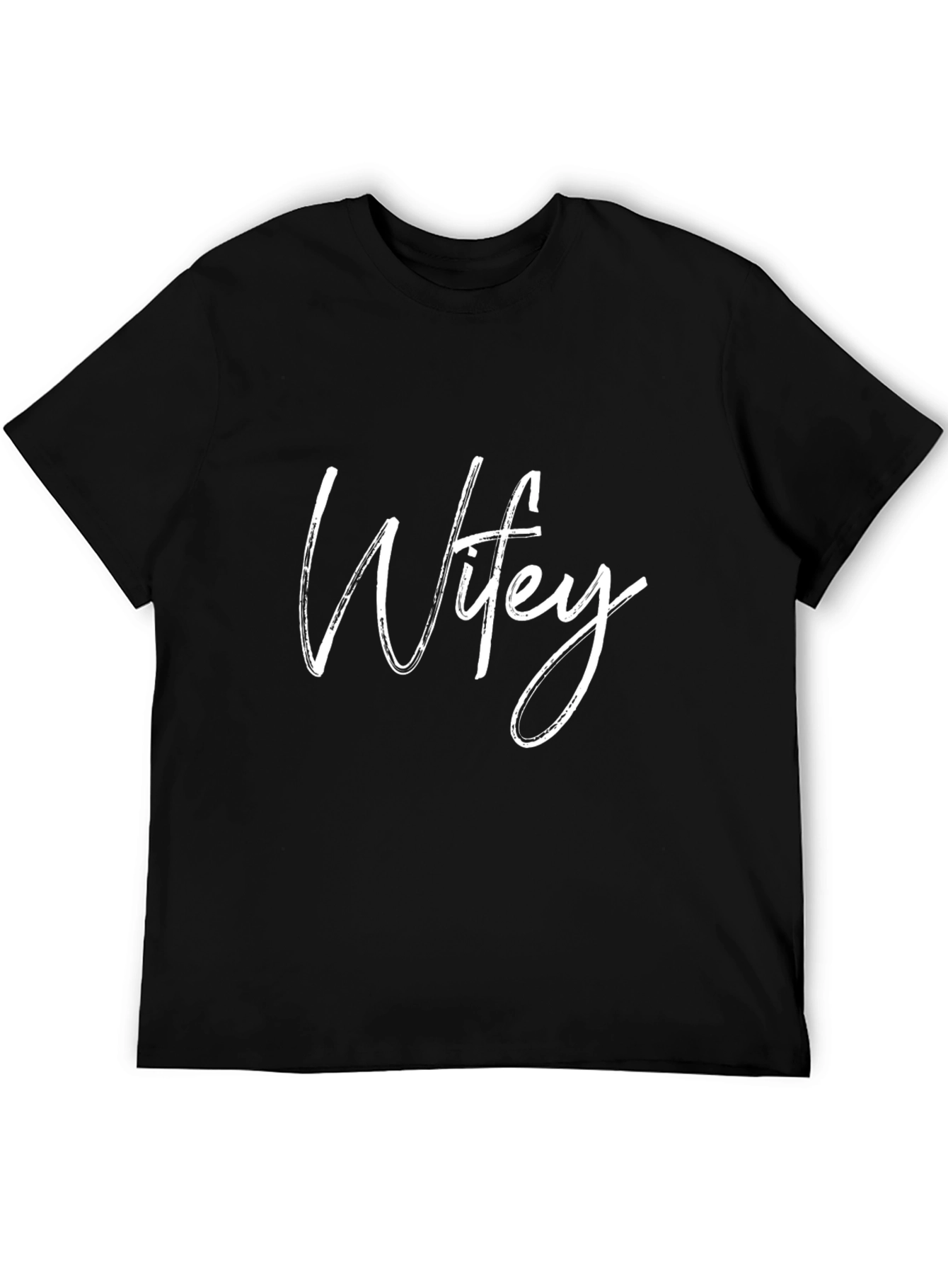 Wifey Graphic Tee - Black Crewneck T-Shirt
