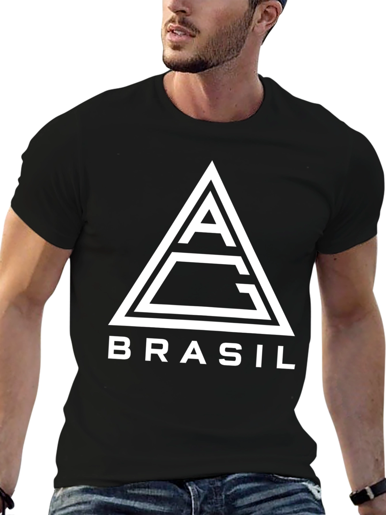 Brasil Graphic Tee: Modern Triangle Logo T-Shirt