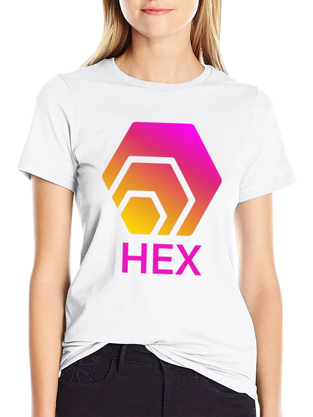 HEX Crypto T-Shirt - Gradient Hexagon Design