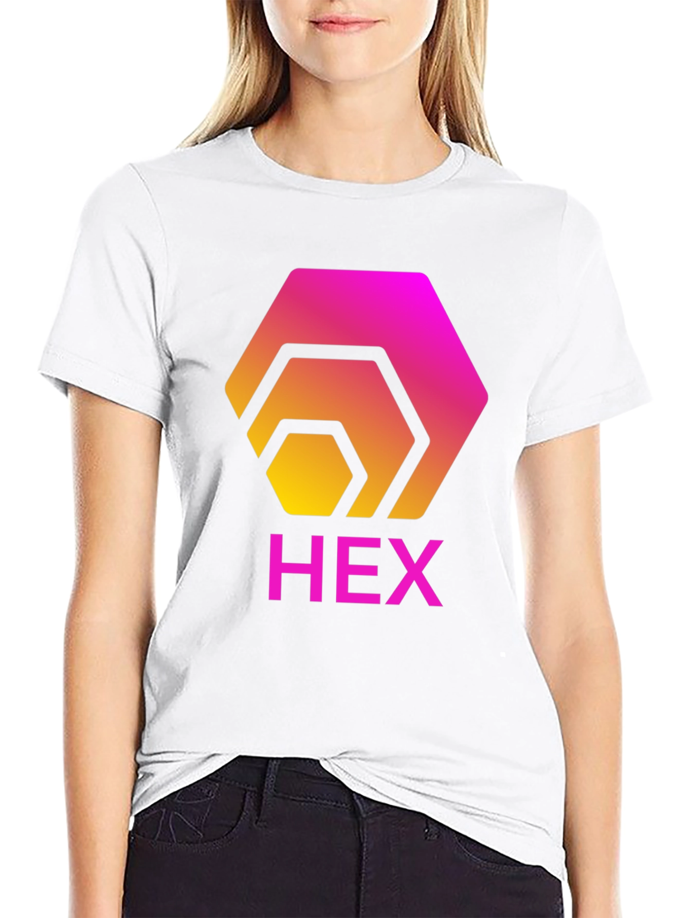 HEX Crypto T-Shirt - Gradient Hexagon Design