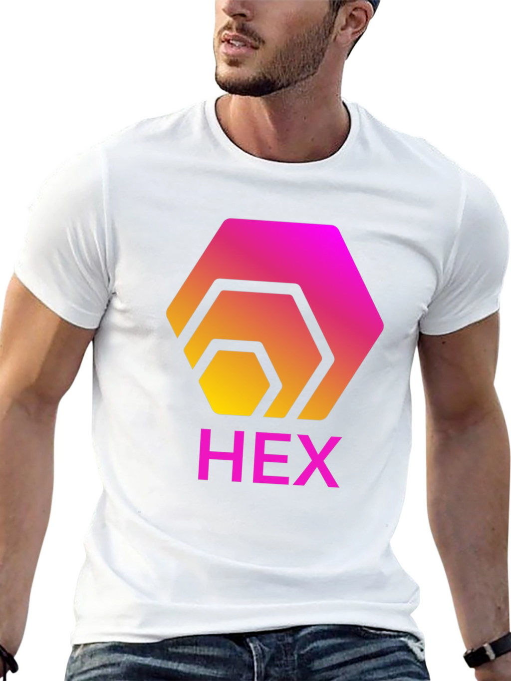 HEX Crypto T-Shirt - Gradient Hexagon Design