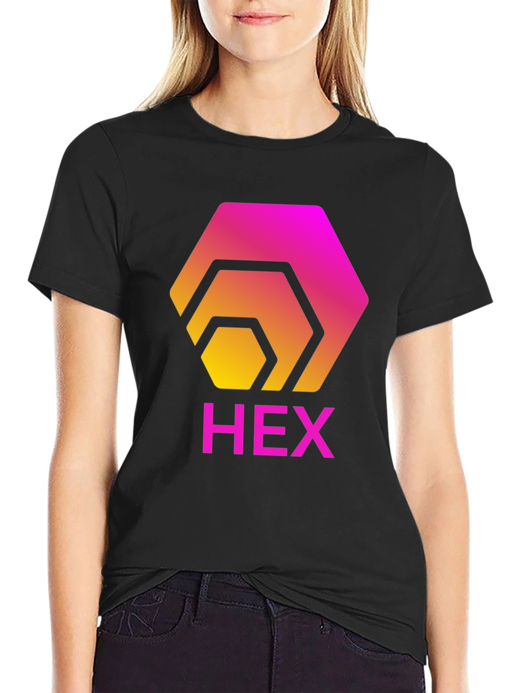 HEX Crypto T-Shirt - Gradient Hexagon Design