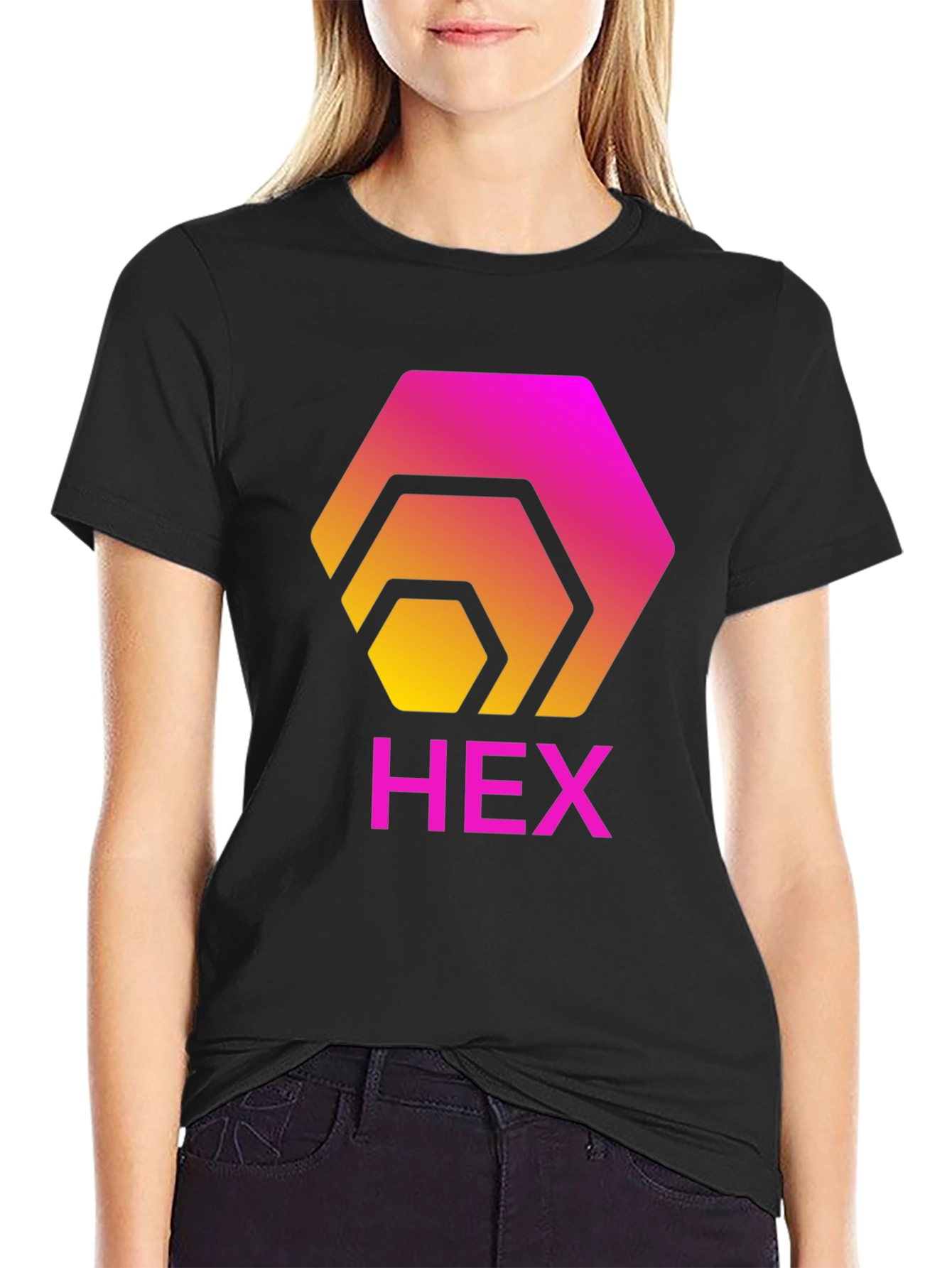 HEX Crypto T-Shirt - Gradient Hexagon Design