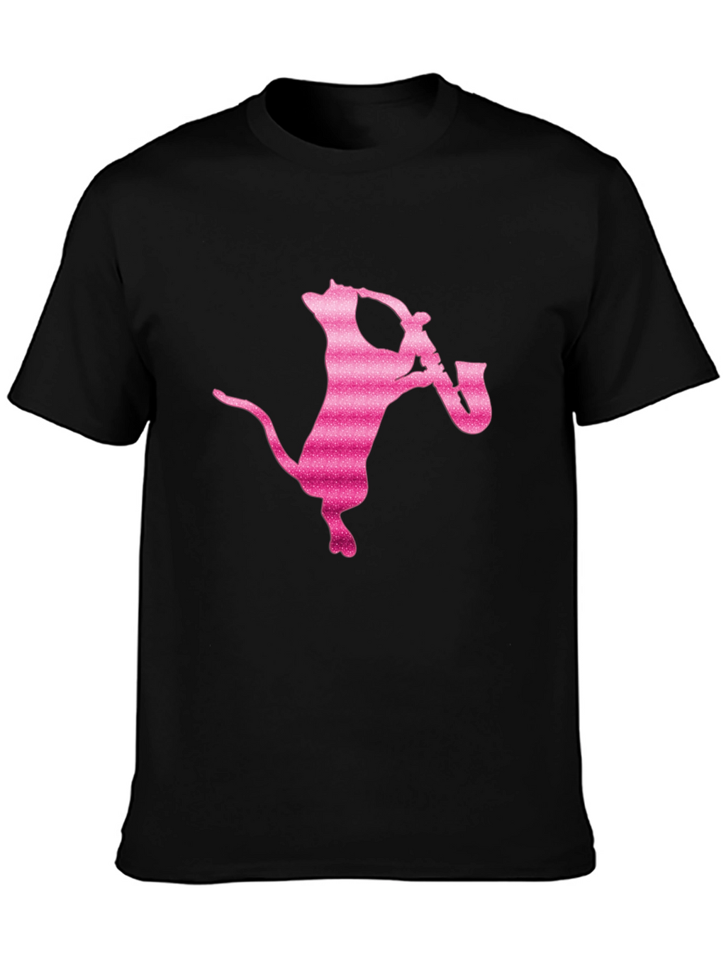 Cool Cat Saxophone T-Shirt - Black