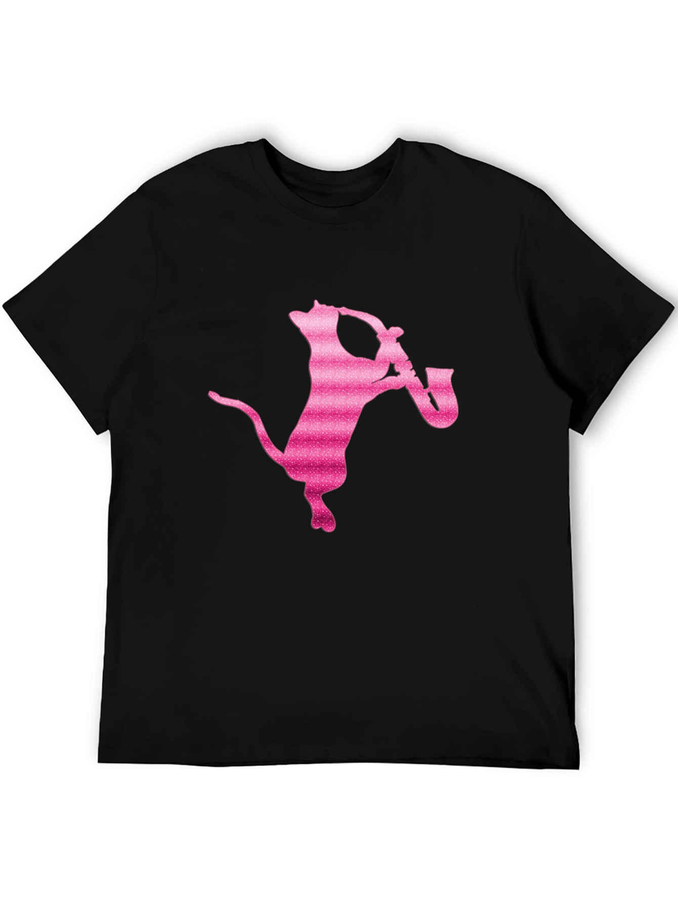 Cool Cat Saxophone T-Shirt - Black