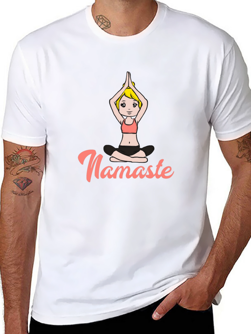 Namaste Yoga T-Shirt - Relaxed Fit Black Tee
