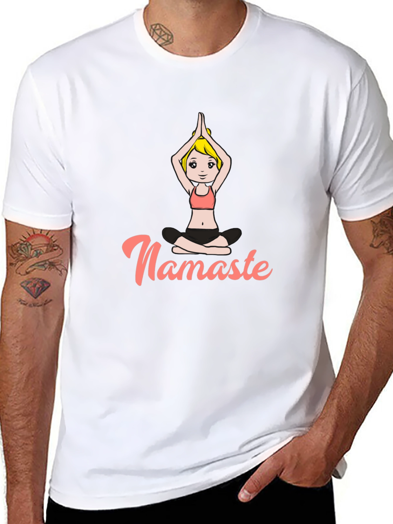 Namaste Yoga T-Shirt - Relaxed Fit Black Tee