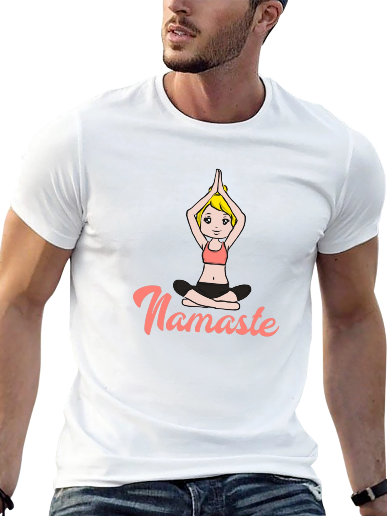 Namaste Yoga T-Shirt - Relaxed Fit Black Tee