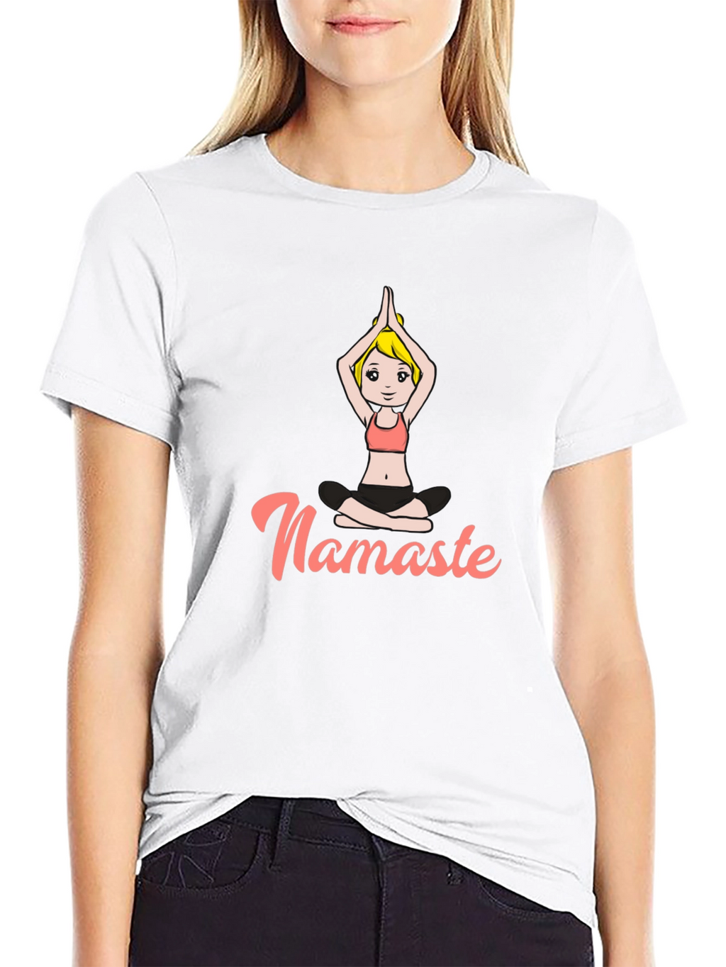Namaste Yoga T-Shirt - Relaxed Fit Black Tee