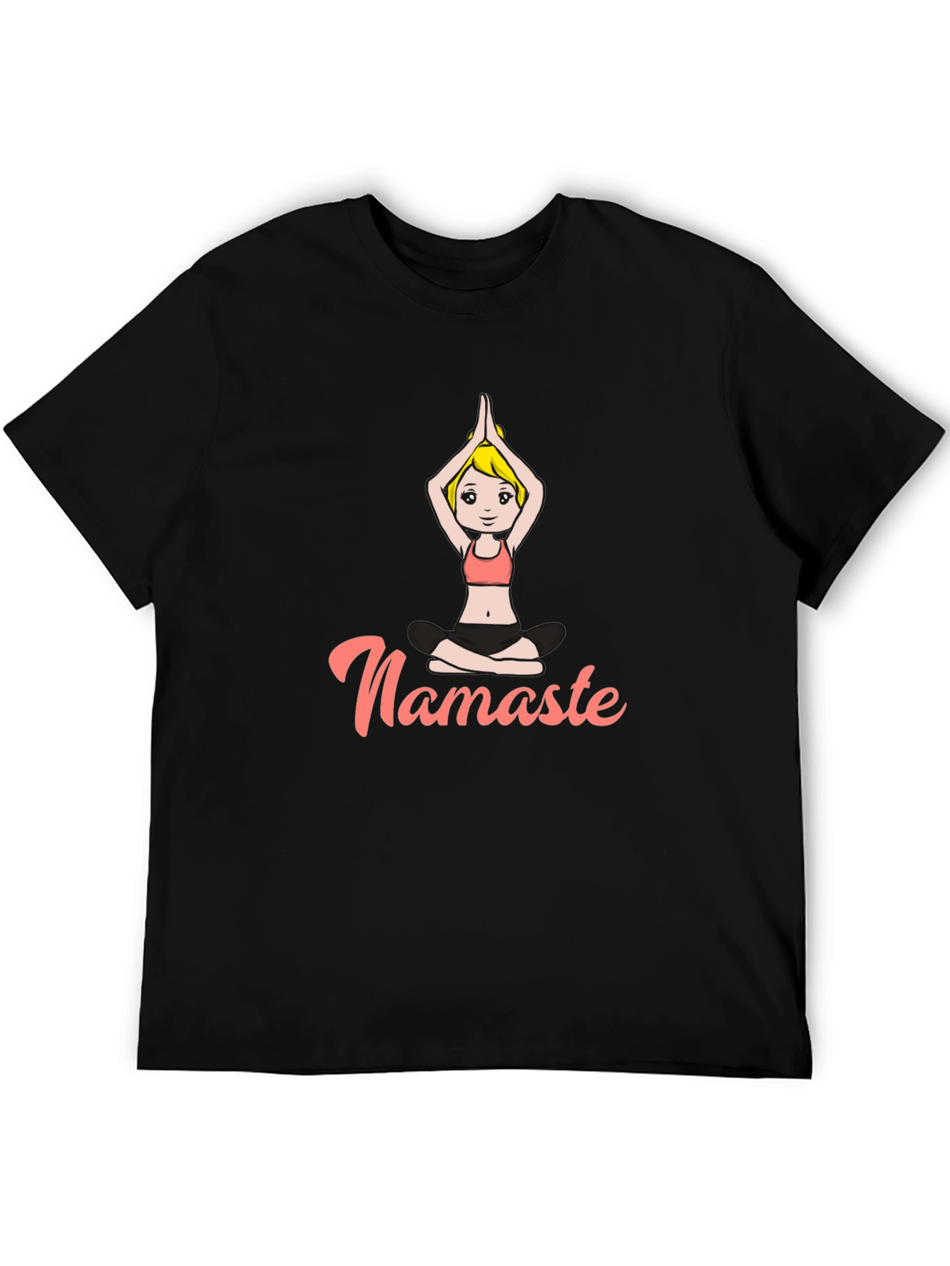 Namaste Yoga T-Shirt - Relaxed Fit Black Tee