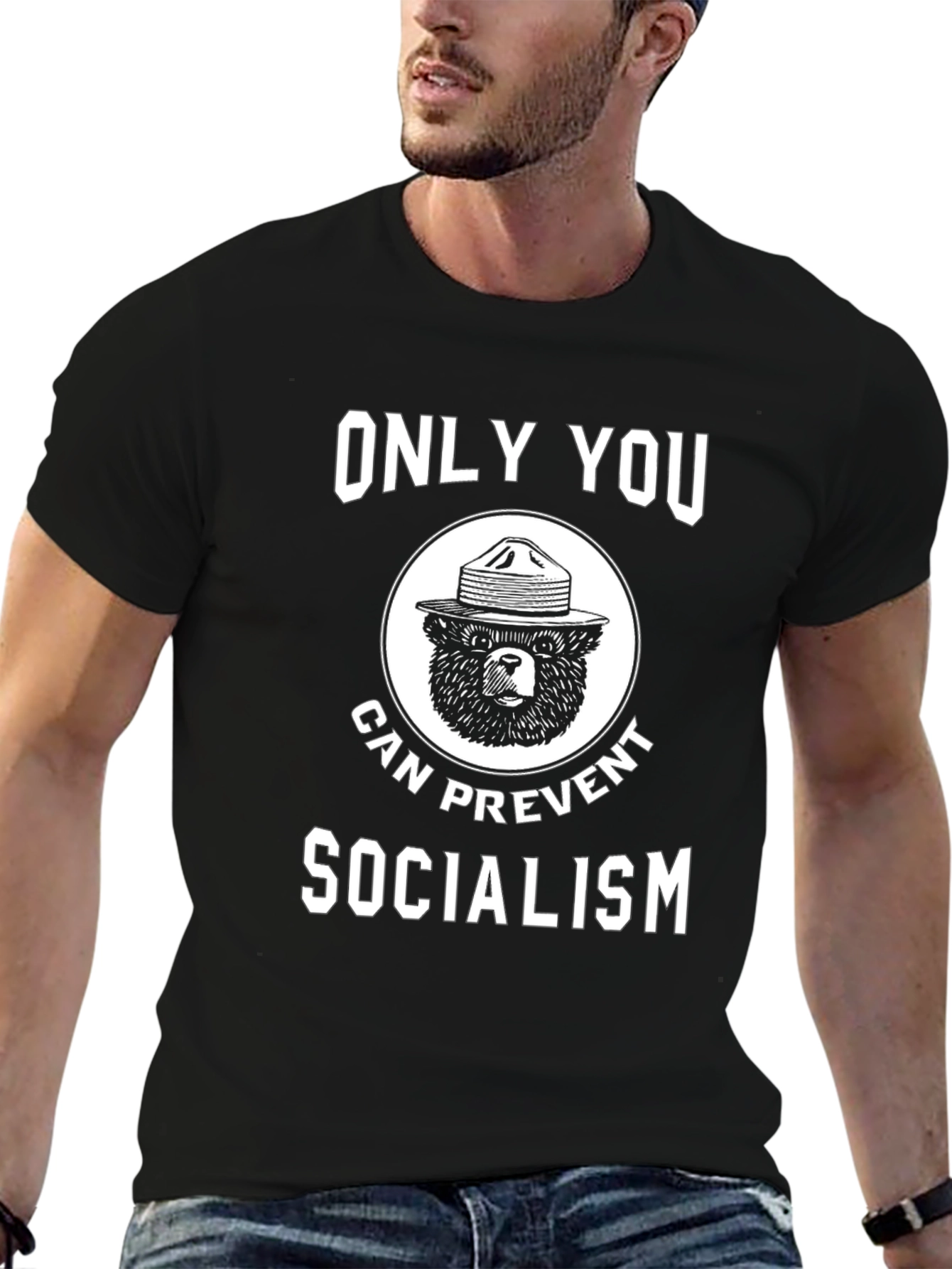 Only You Can Prevent Socialism Bear Graphic Tee