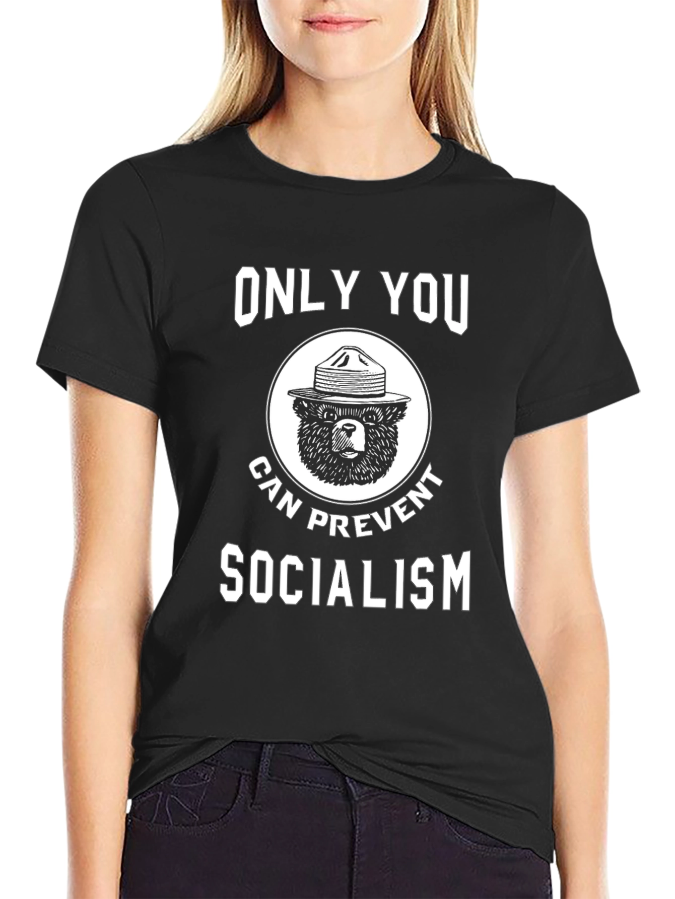 Only You Can Prevent Socialism Bear Graphic Tee