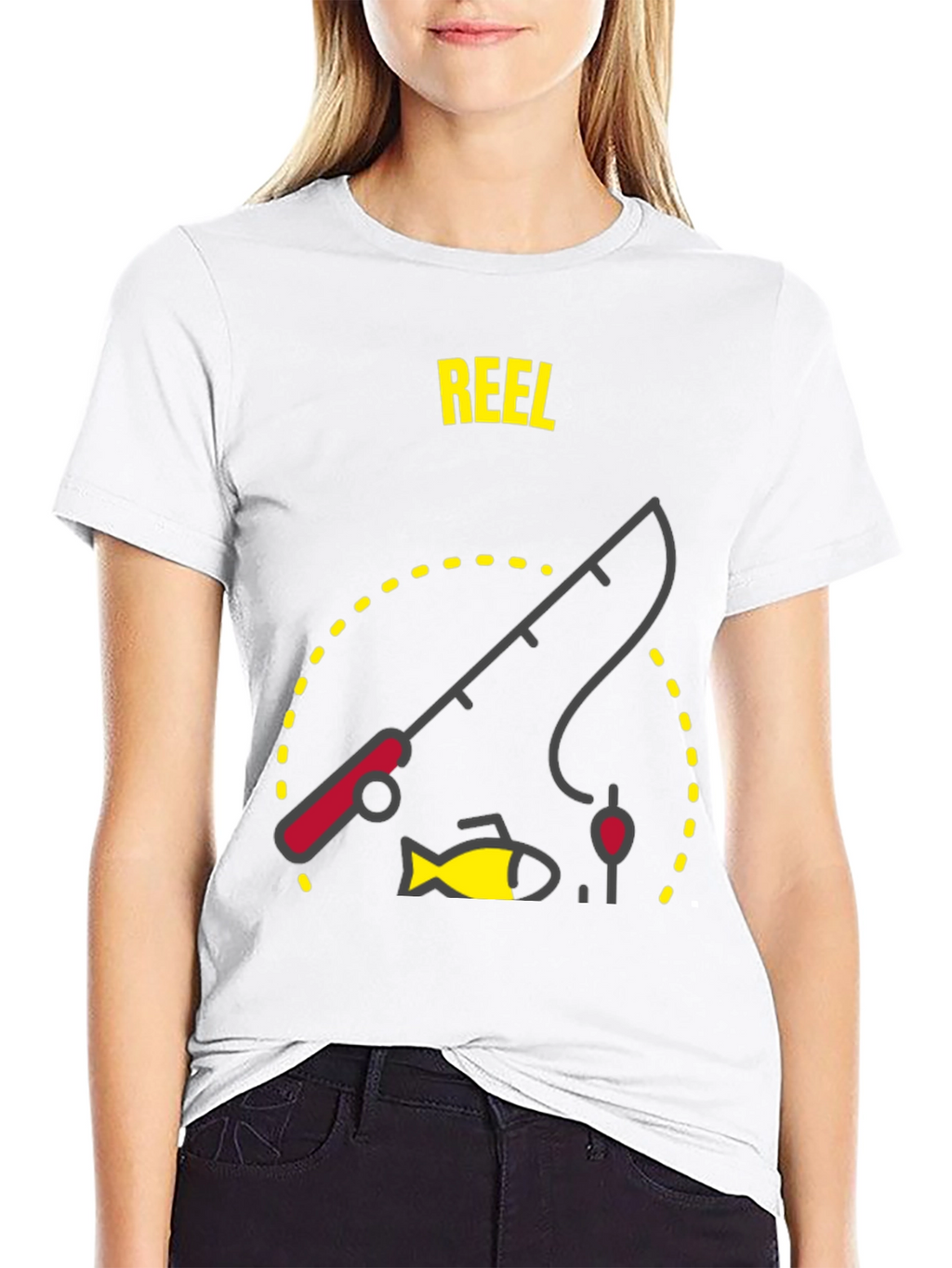 Reel Fishing T-Shirt - Black Graphic Tee
