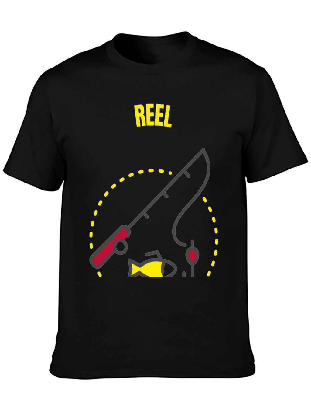 Reel Fishing T-Shirt - Black Graphic Tee