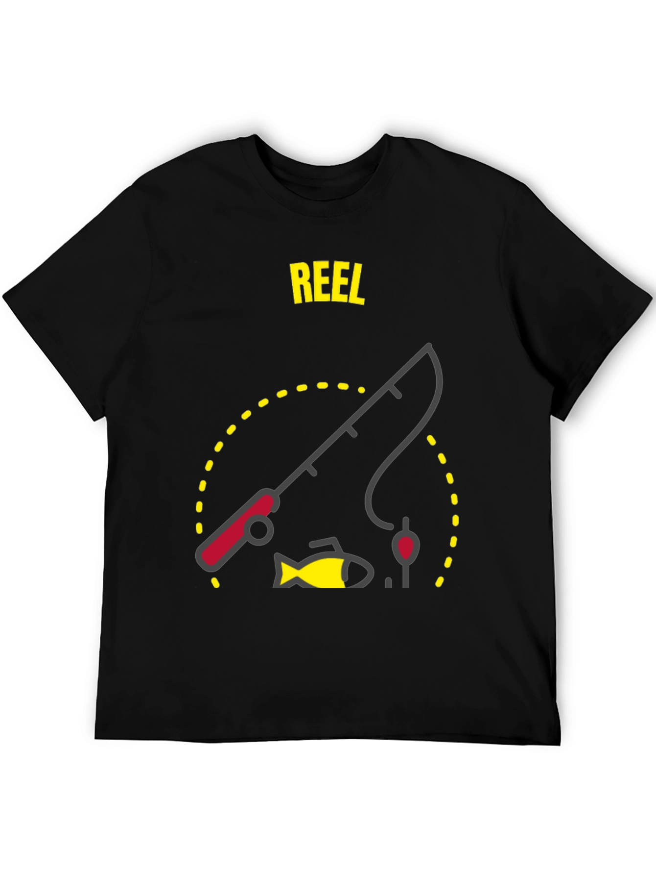 Reel Fishing T-Shirt - Black Graphic Tee