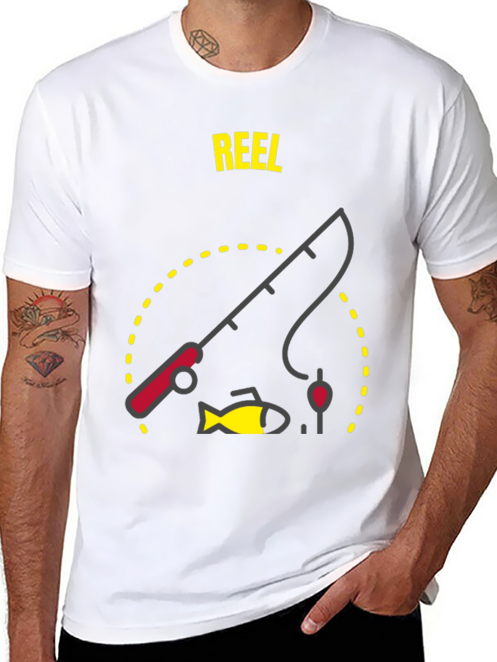 Reel Fishing T-Shirt - Black Graphic Tee