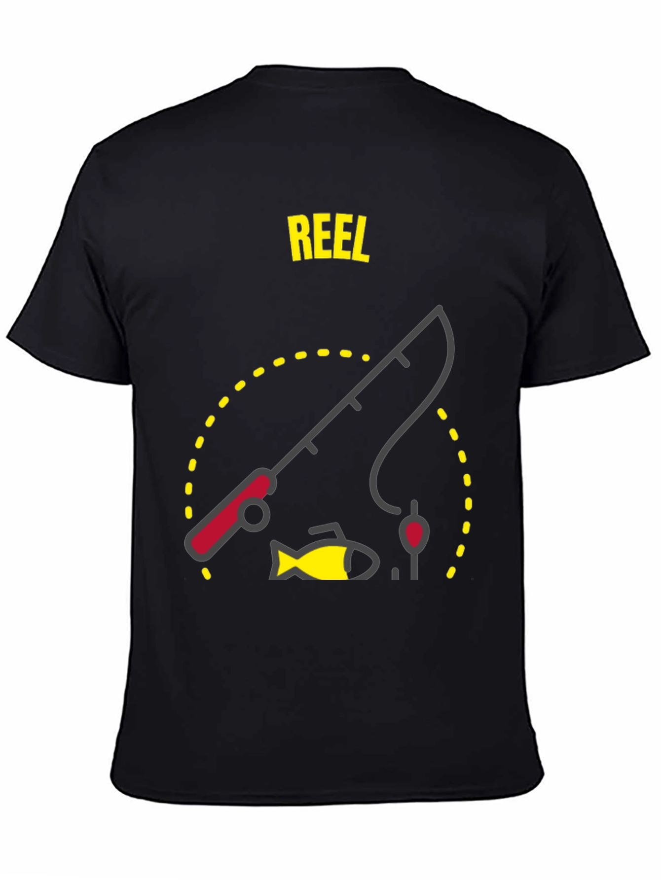 Reel Fishing T-Shirt - Black Graphic Tee
