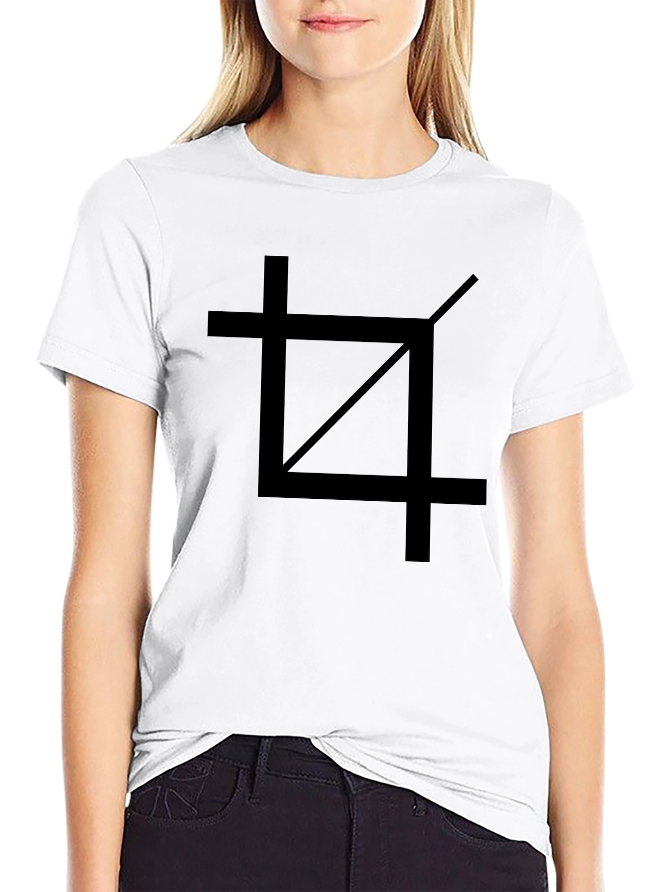 Crop Tool Graphic Tee - Black Cotton Casual Shirt