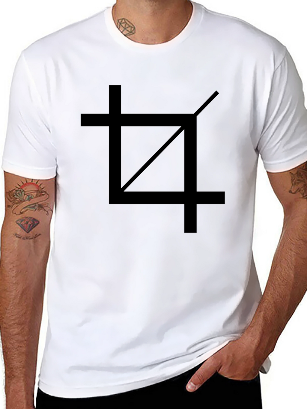 Crop Tool Graphic Tee - Black Cotton Casual Shirt