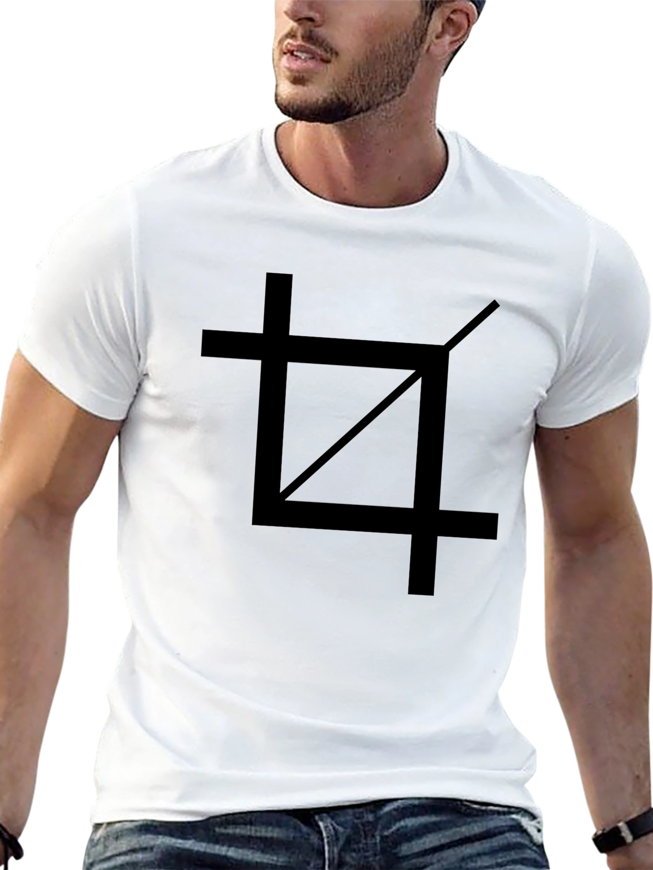 Crop Tool Graphic Tee - Black Cotton Casual Shirt