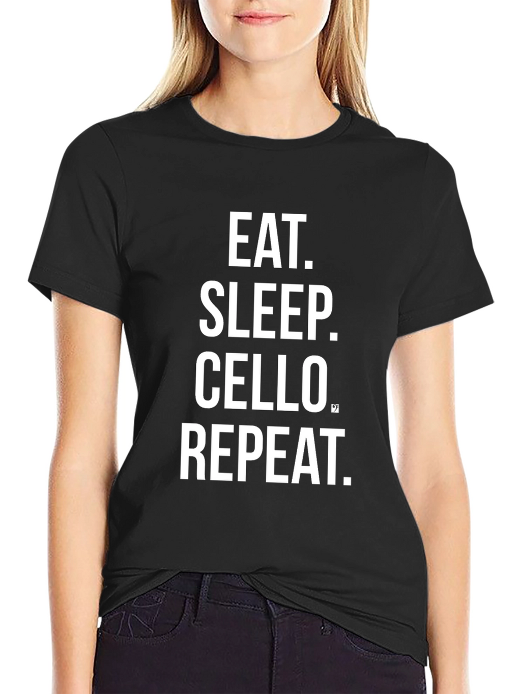 Eat Sleep Cello Repeat Black T-Shirt