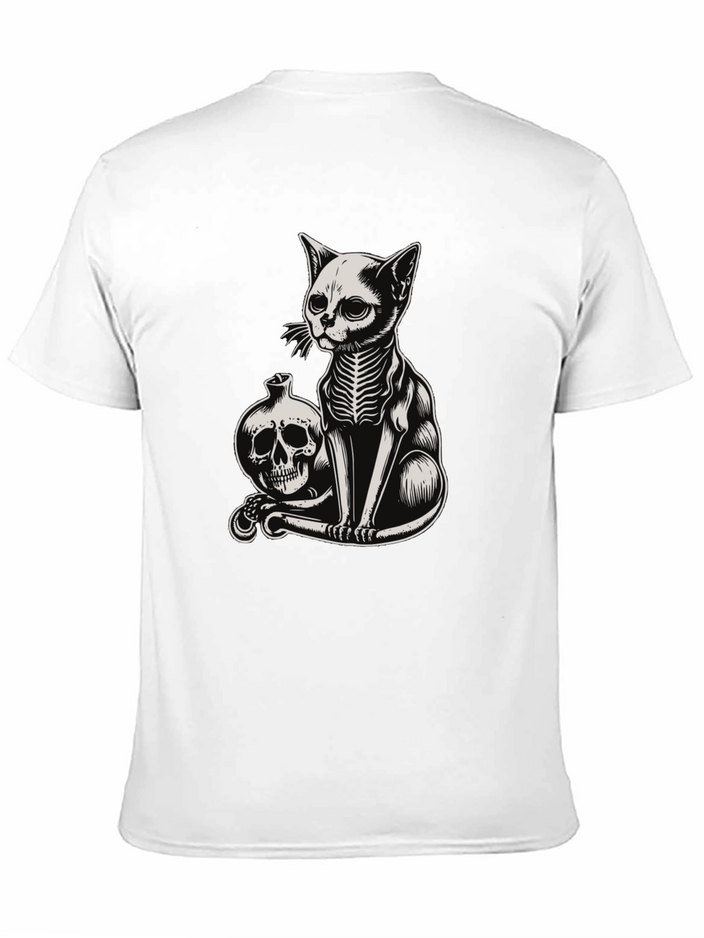 Skeleton Cat T-Shirt - Gothic Style
