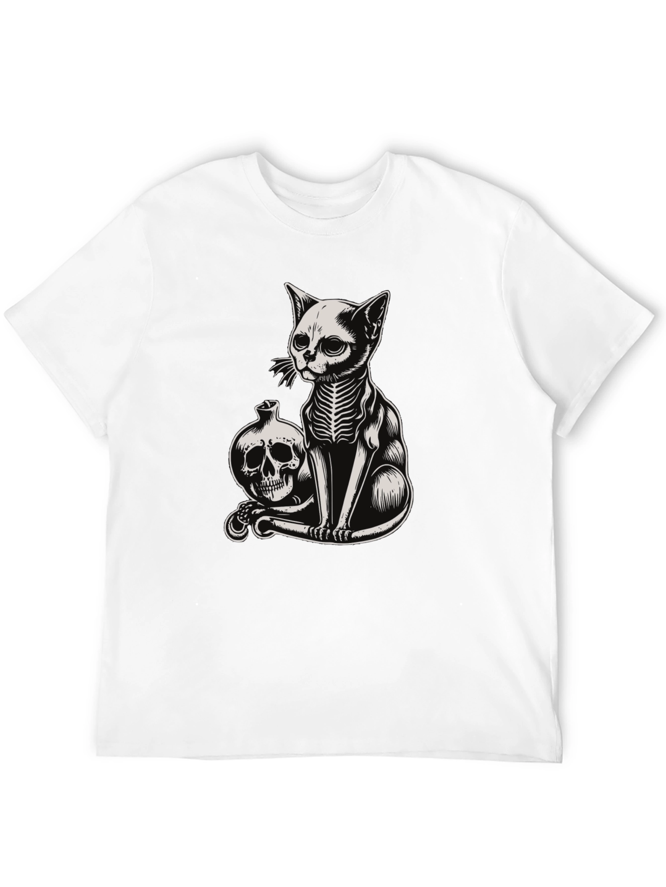 Skeleton Cat T-Shirt - Gothic Style
