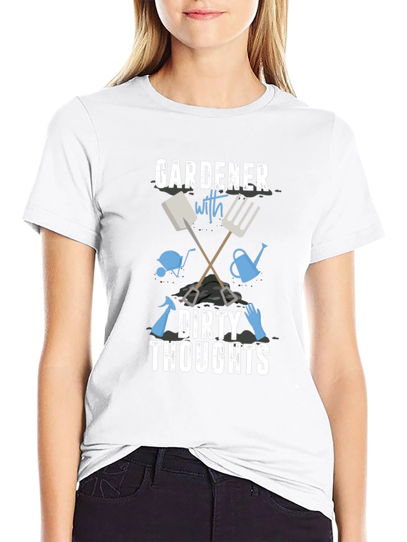 Gardener with Dirty Thoughts Black Graphic Tee