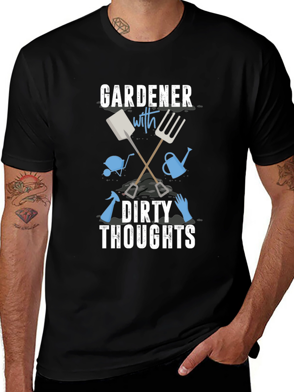 Gardener with Dirty Thoughts Black Graphic Tee