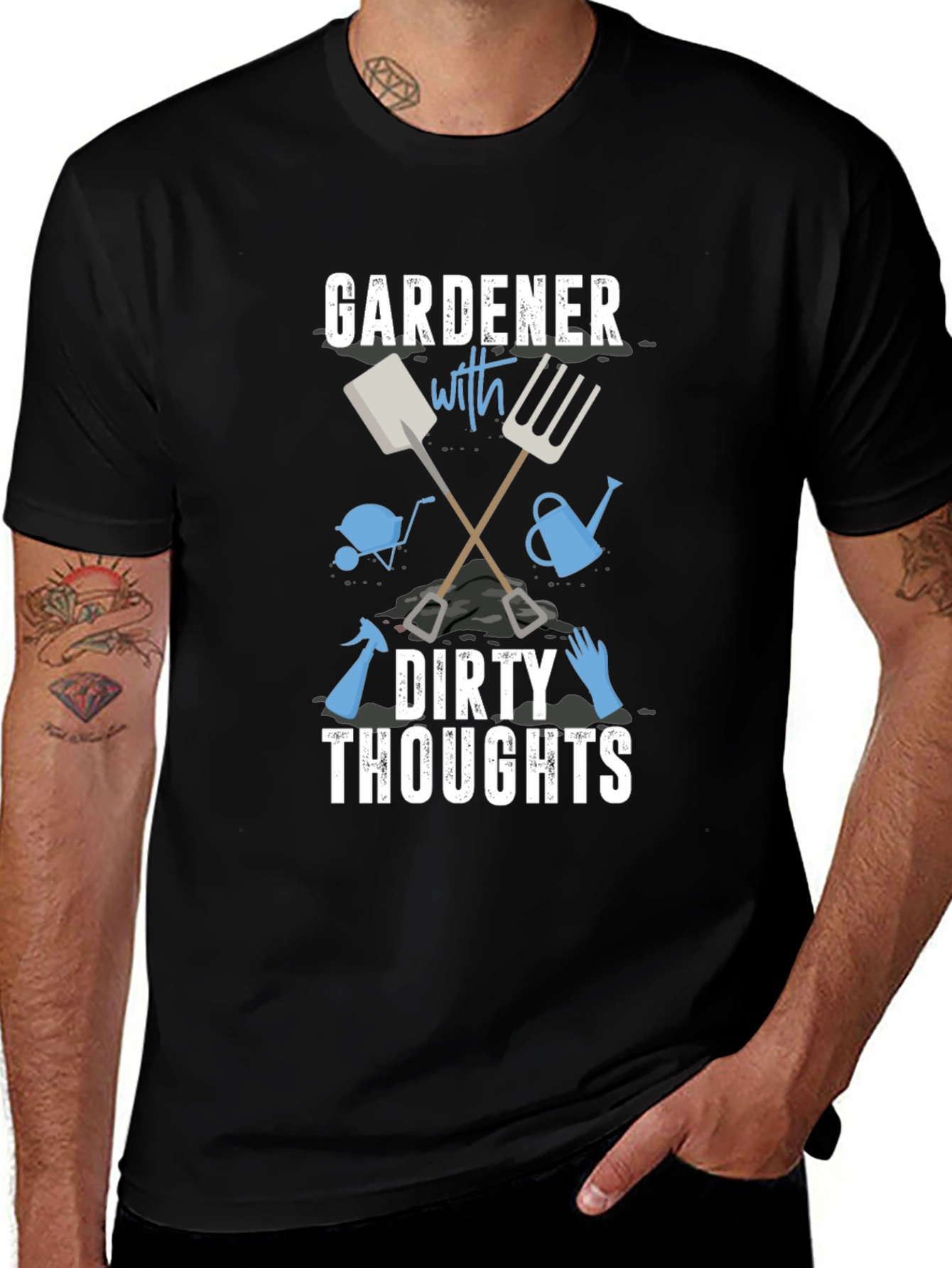 Gardener with Dirty Thoughts Black Graphic Tee