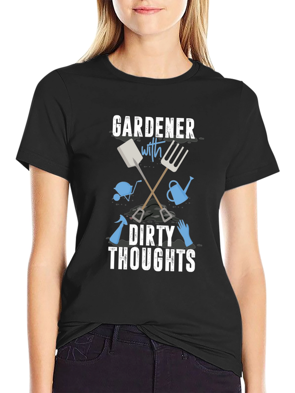 Gardener with Dirty Thoughts Black Graphic Tee