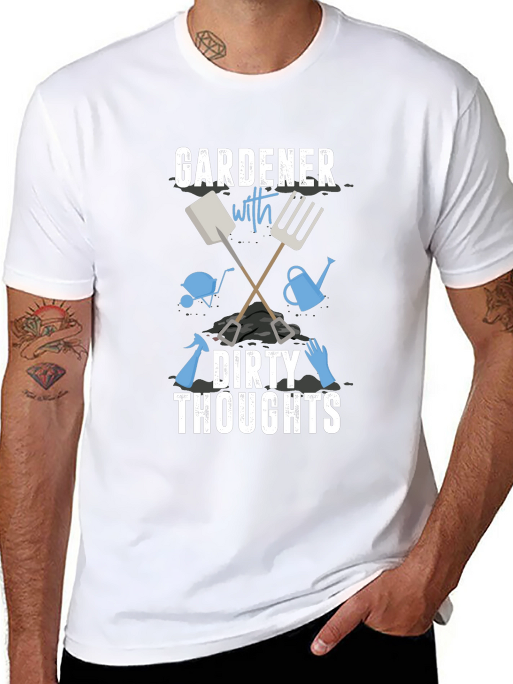 Gardener with Dirty Thoughts Black Graphic Tee