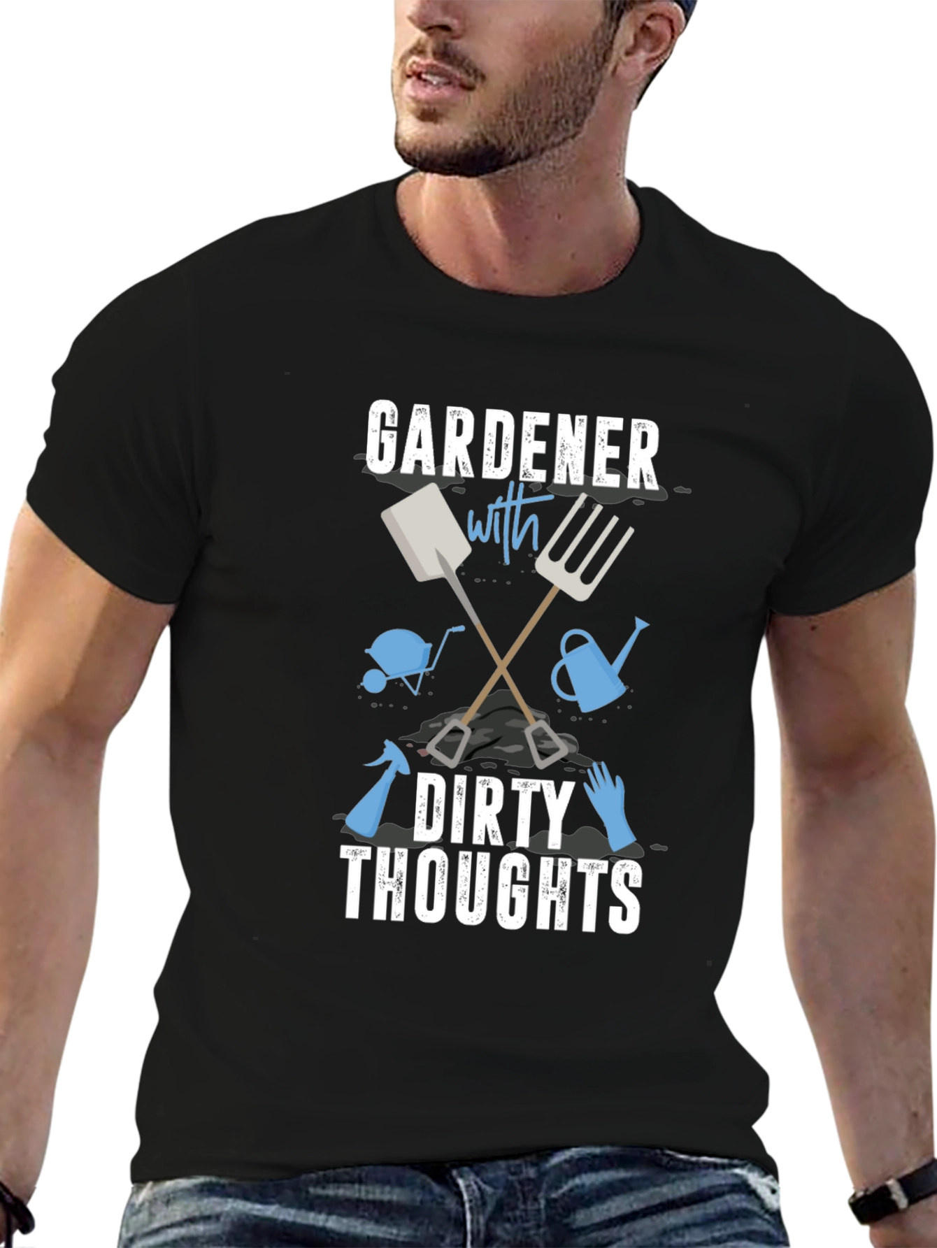 Gardener with Dirty Thoughts Black Graphic Tee
