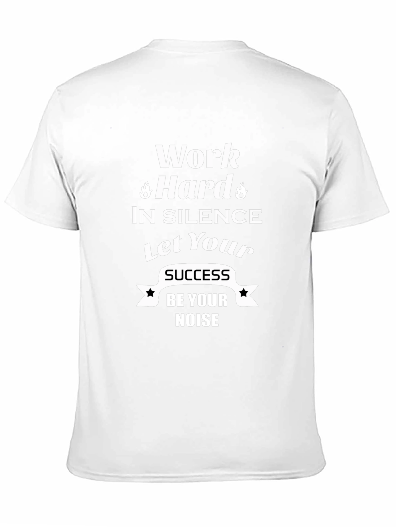 Motivational Black T-Shirt: Work Hard In Silence