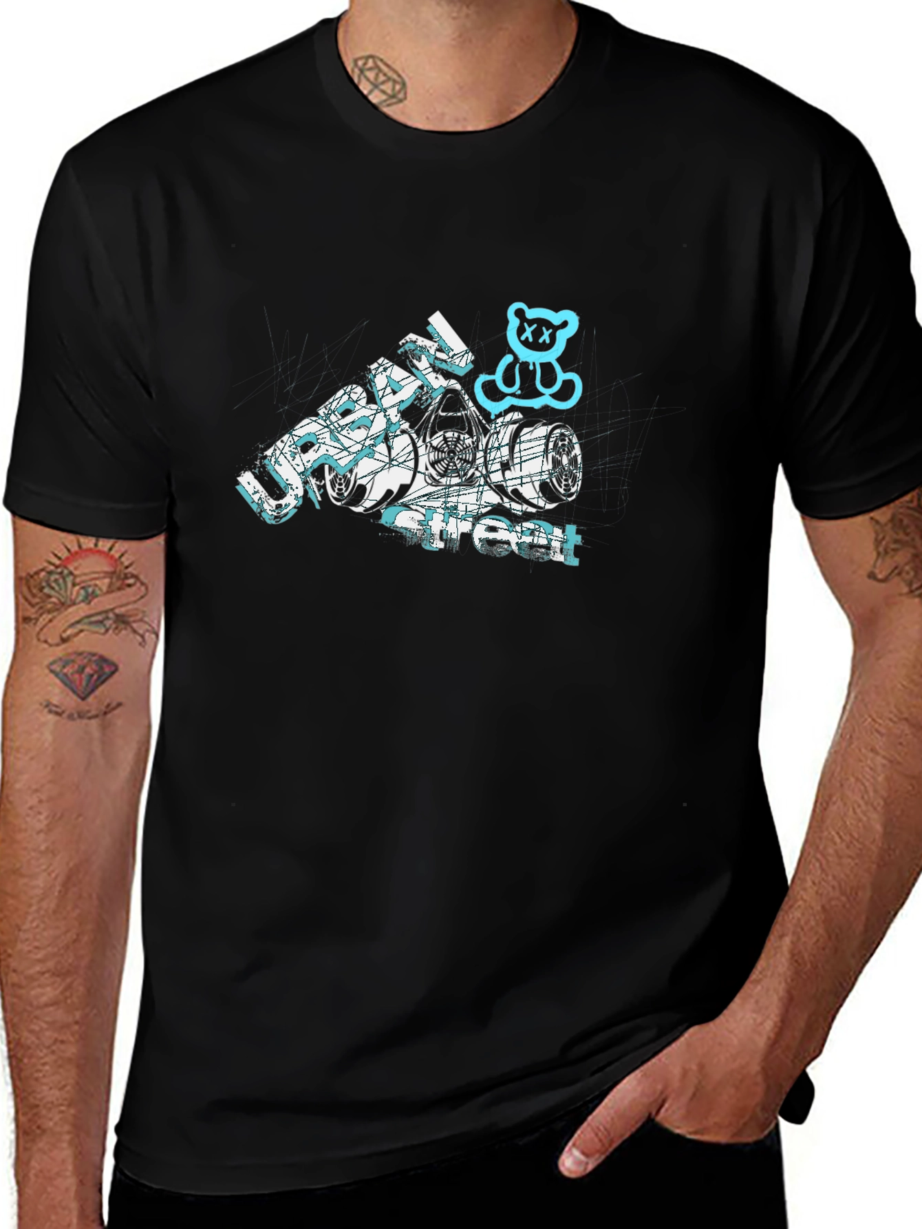 Urban Street Black Graphic Tee