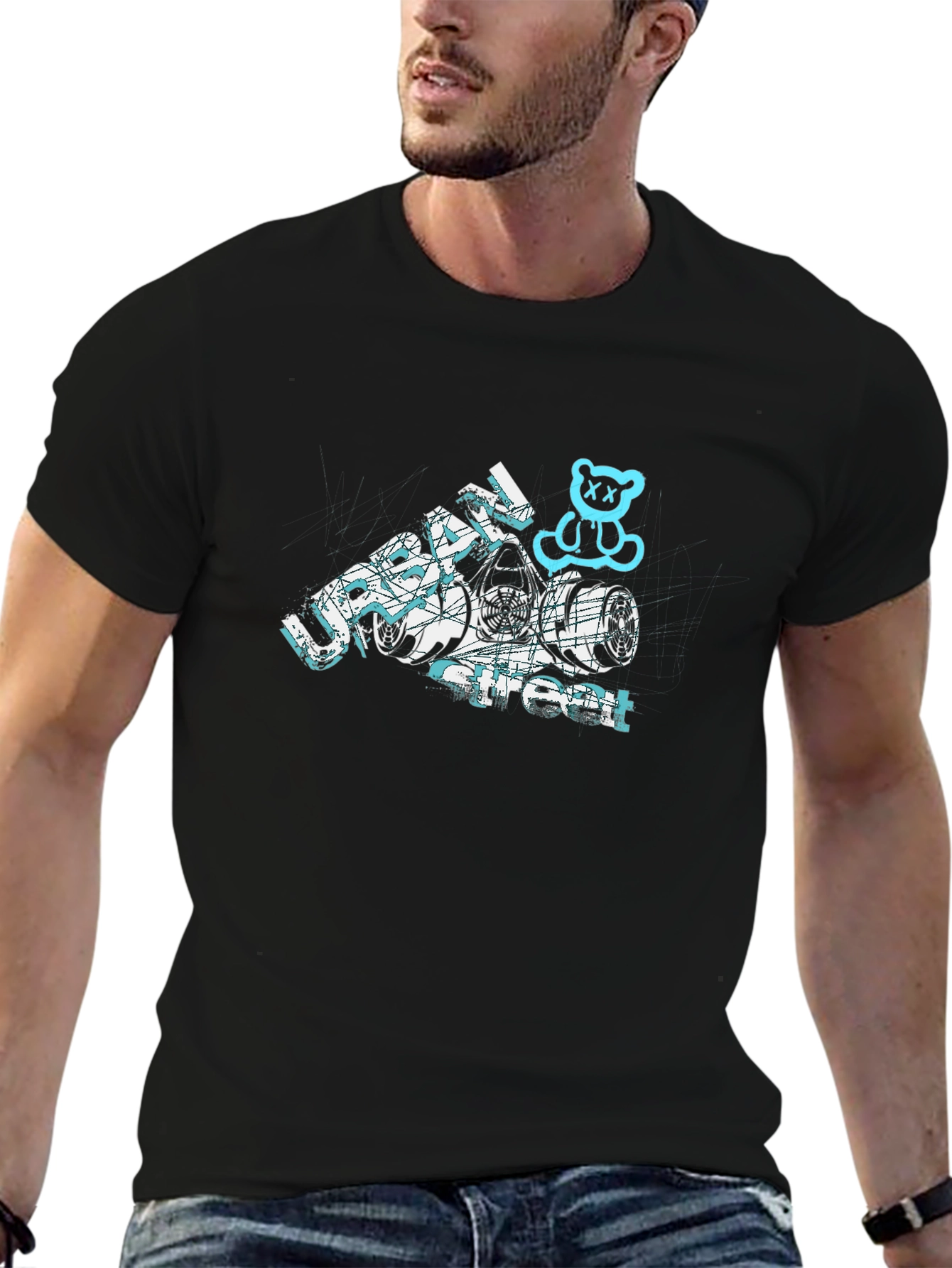 Urban Street Black Graphic Tee