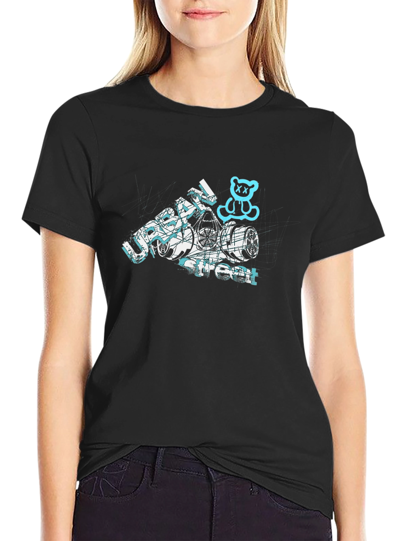 Urban Street Black Graphic Tee