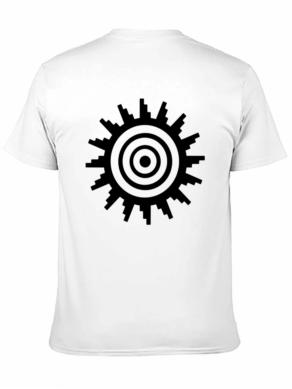 Geometric Sunburst T-Shirt - Modern Cityscape Design