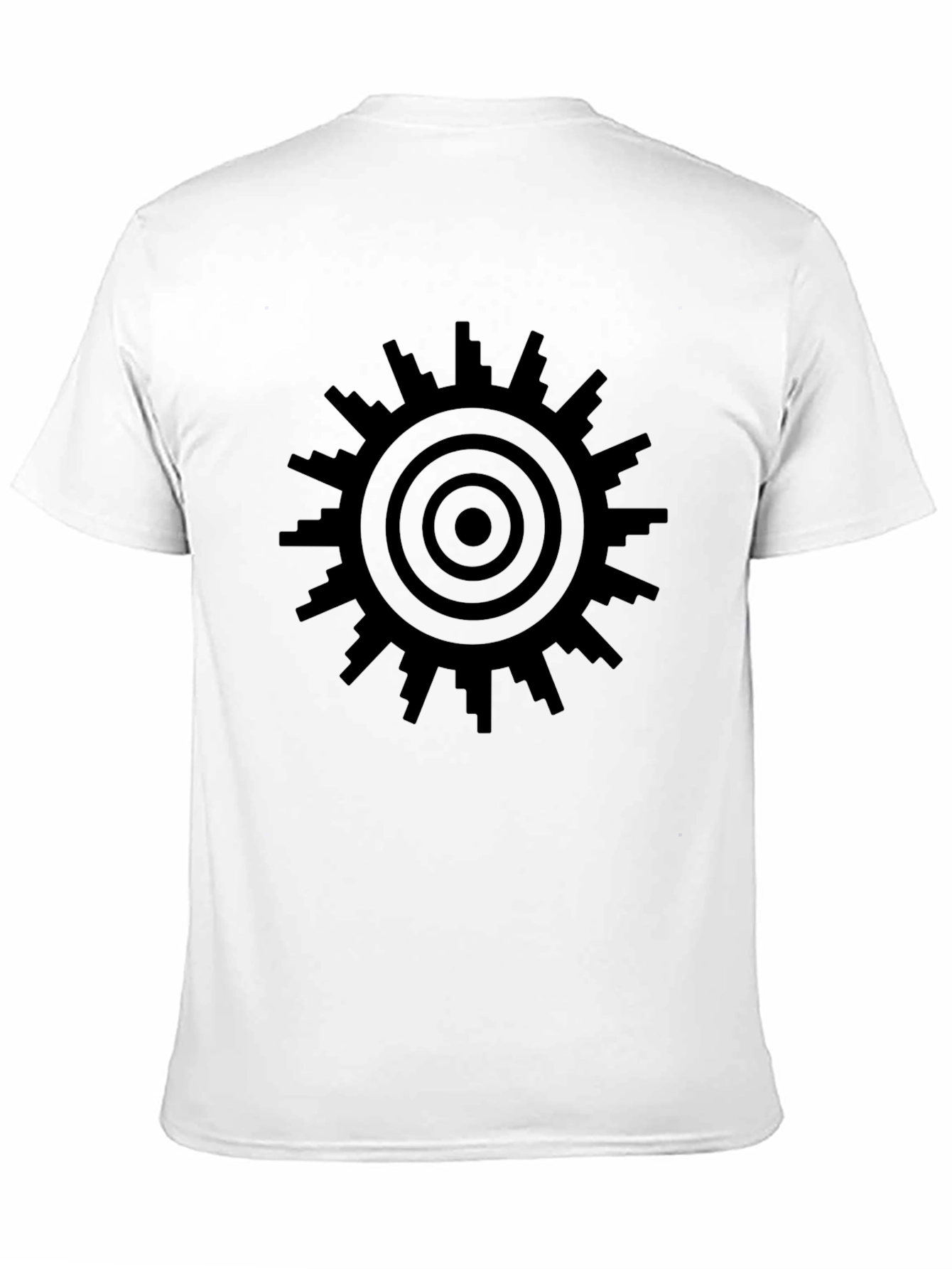 Geometric Sunburst T-Shirt - Modern Cityscape Design
